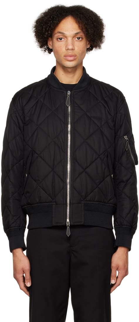 burberry black bomber jacket|burberry bomber jacket men.